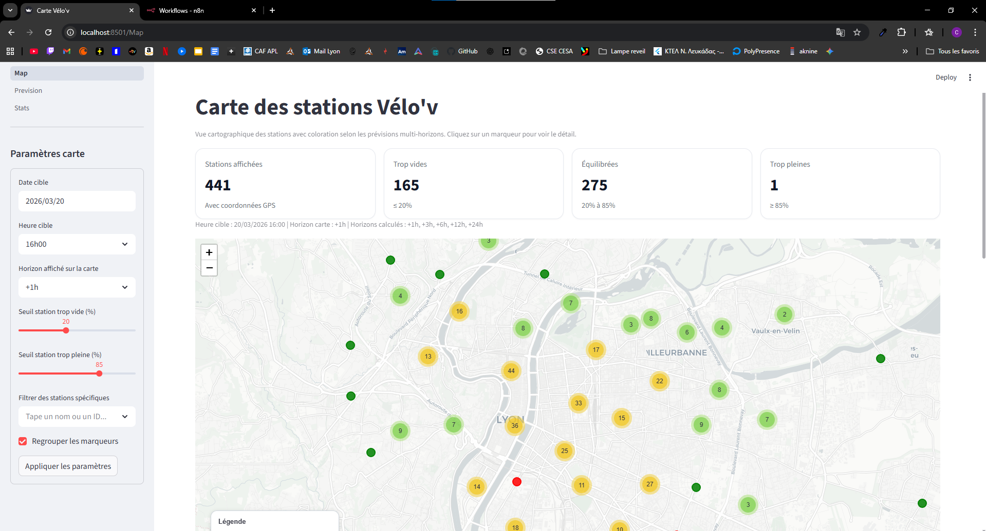 BigBikeLoc : prédire la disponibilité des vélos Vélo’v et orchestrer tout le flux